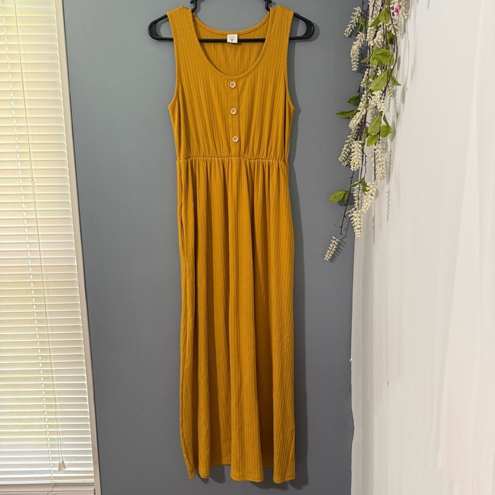 SOLD SOLD SOLD Sleeveless Mustard Maxi Dress